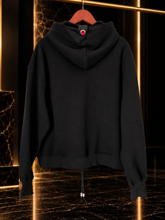 Ascended Uniform black hoodie back view