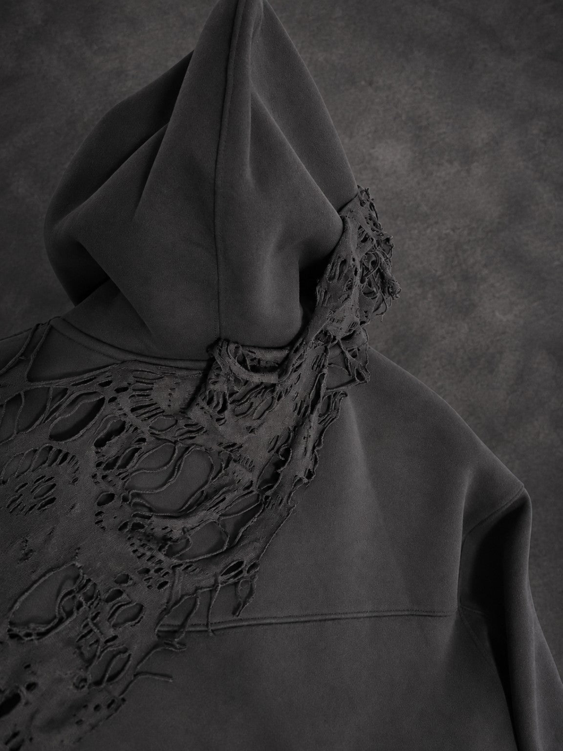 Sovereign Cropped Hoodie — Hood and overlay detail