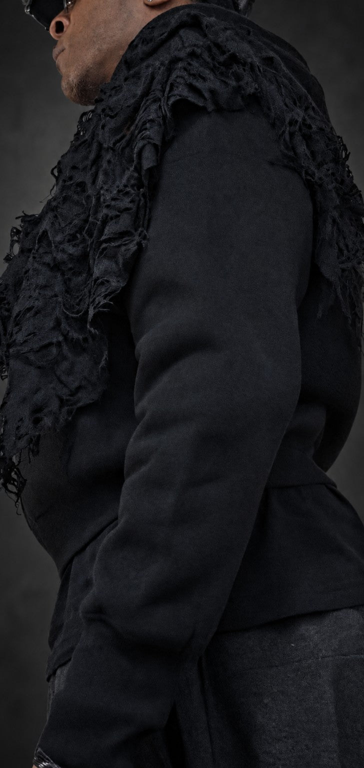 Sovereign Cropped Hoodie — Worn side