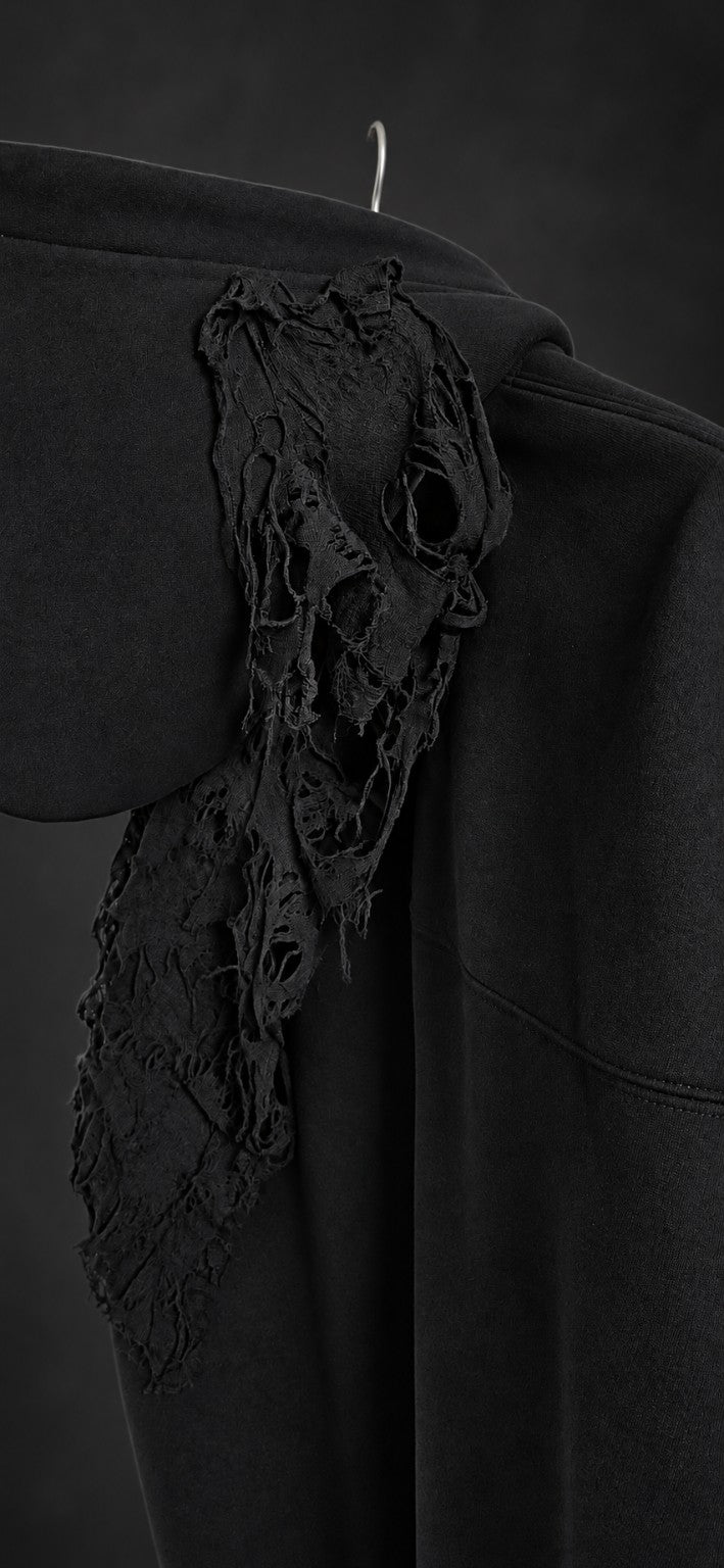 Sovereign Cropped Hoodie — Side hood detail