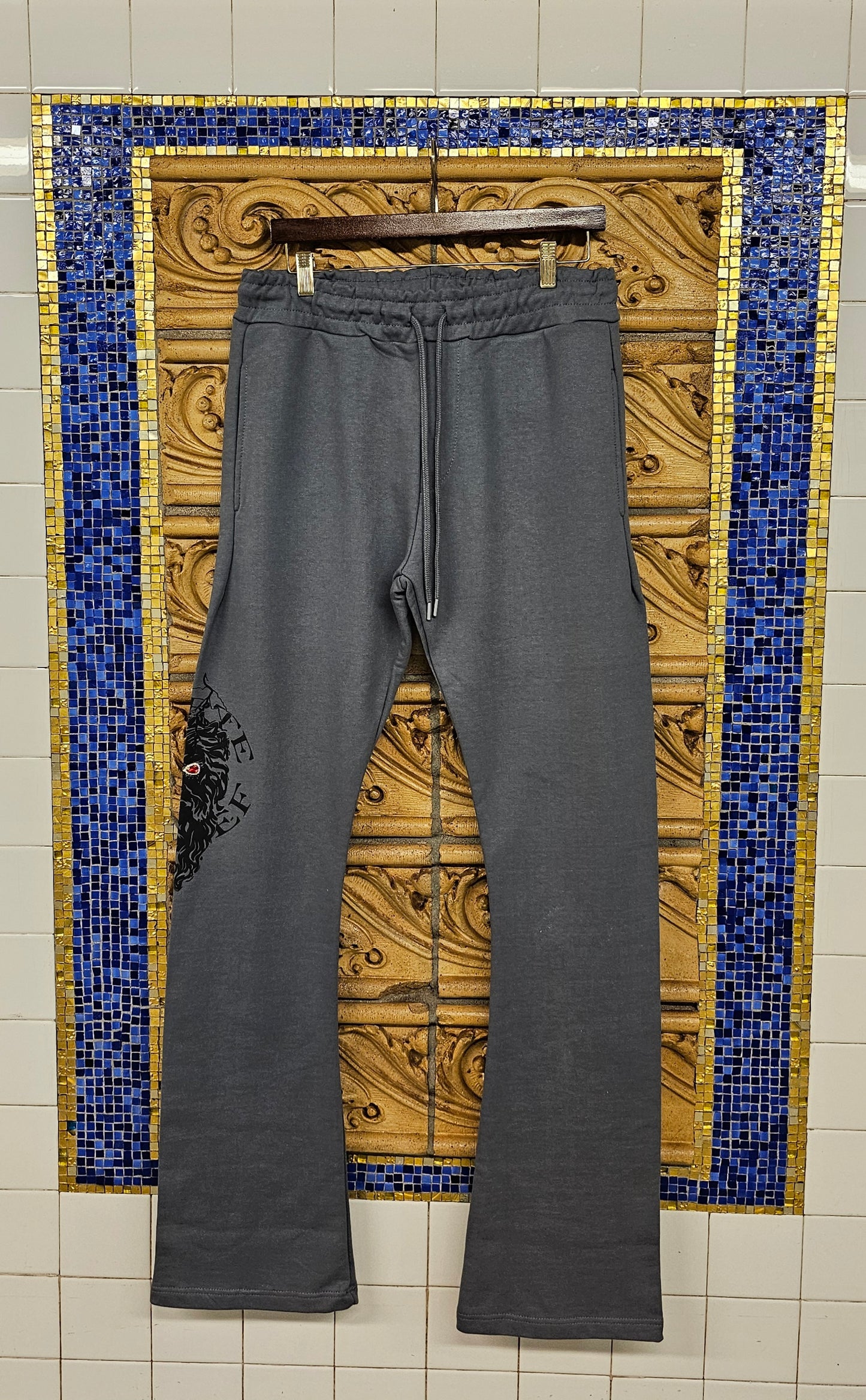 Duarte Lateef Embossed Jewel Stacked FlareSweats