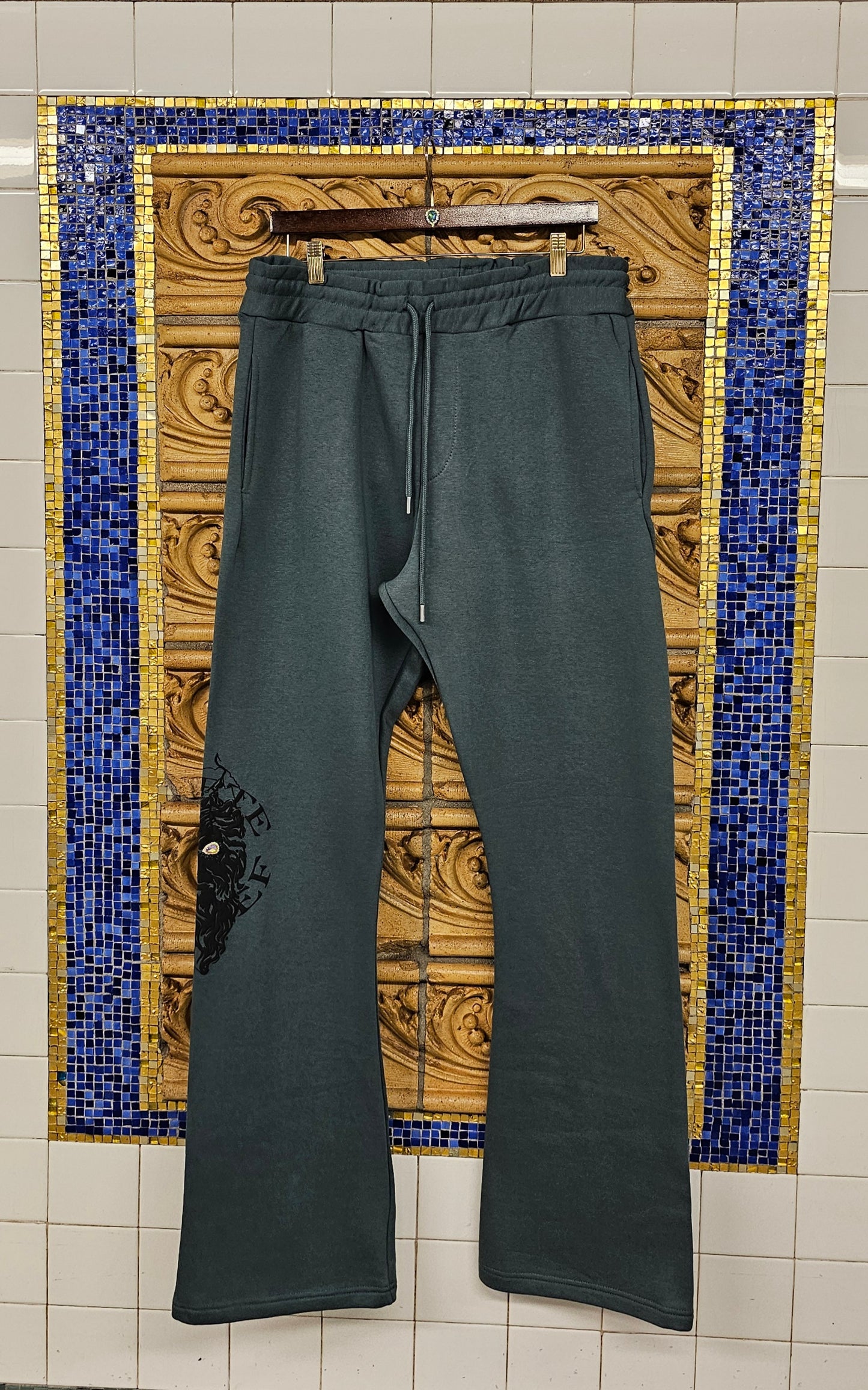 Duarte Lateef Embossed Jewel Stacked FlareSweats