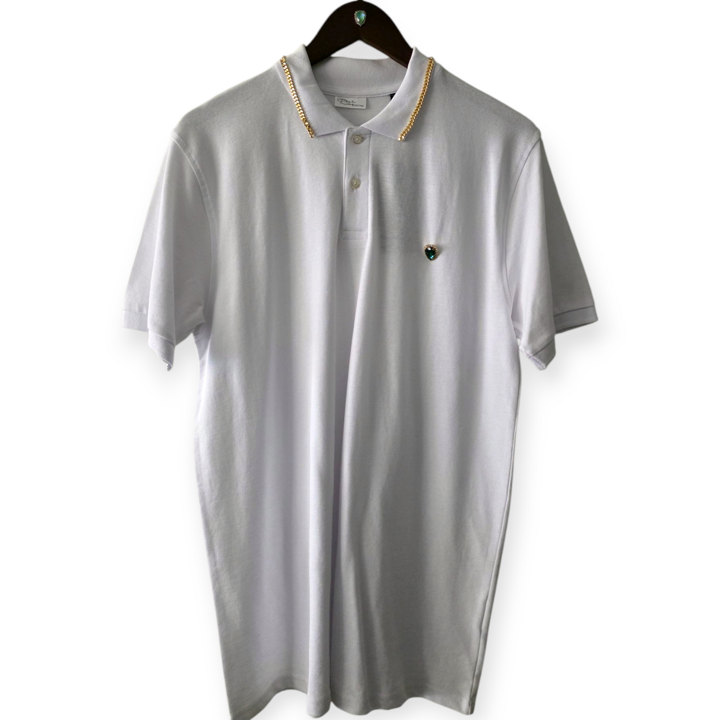 Duarte Lateef Organic Cotton Link Embellished Polo
