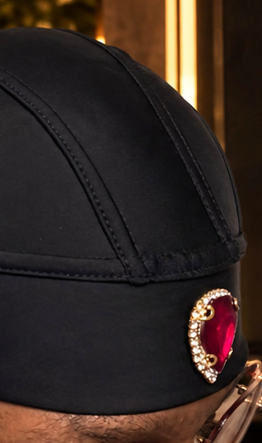 The Relic Veil 001 Ruby worn front gemstone detail