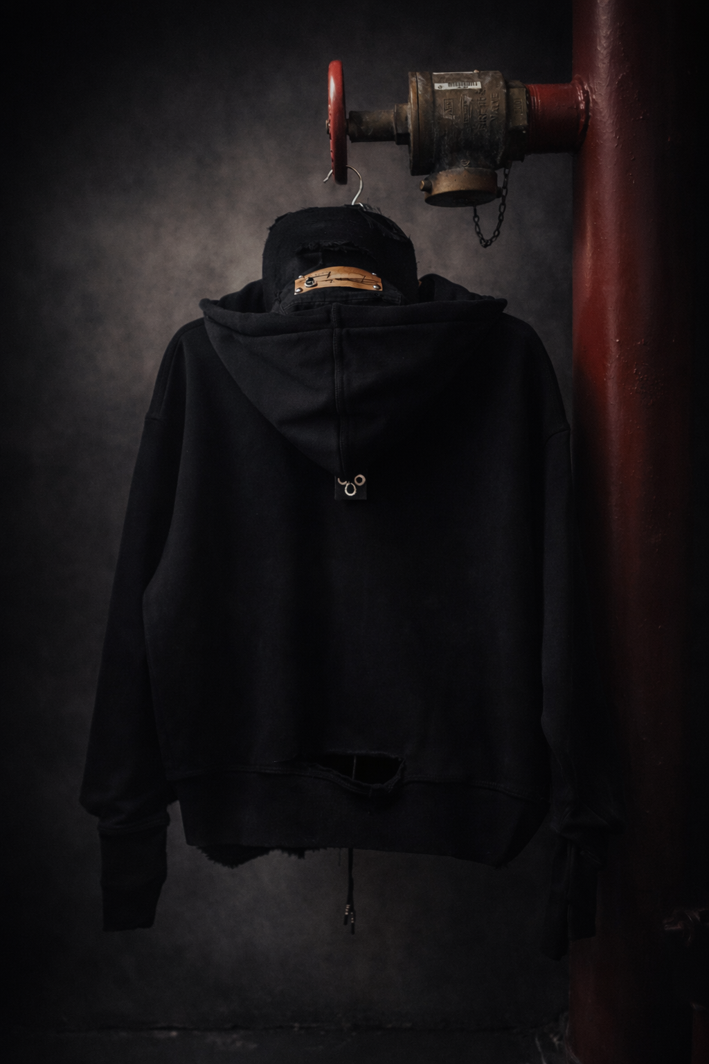 Distressed Black Zip Chaos Hoodie Limited Edition