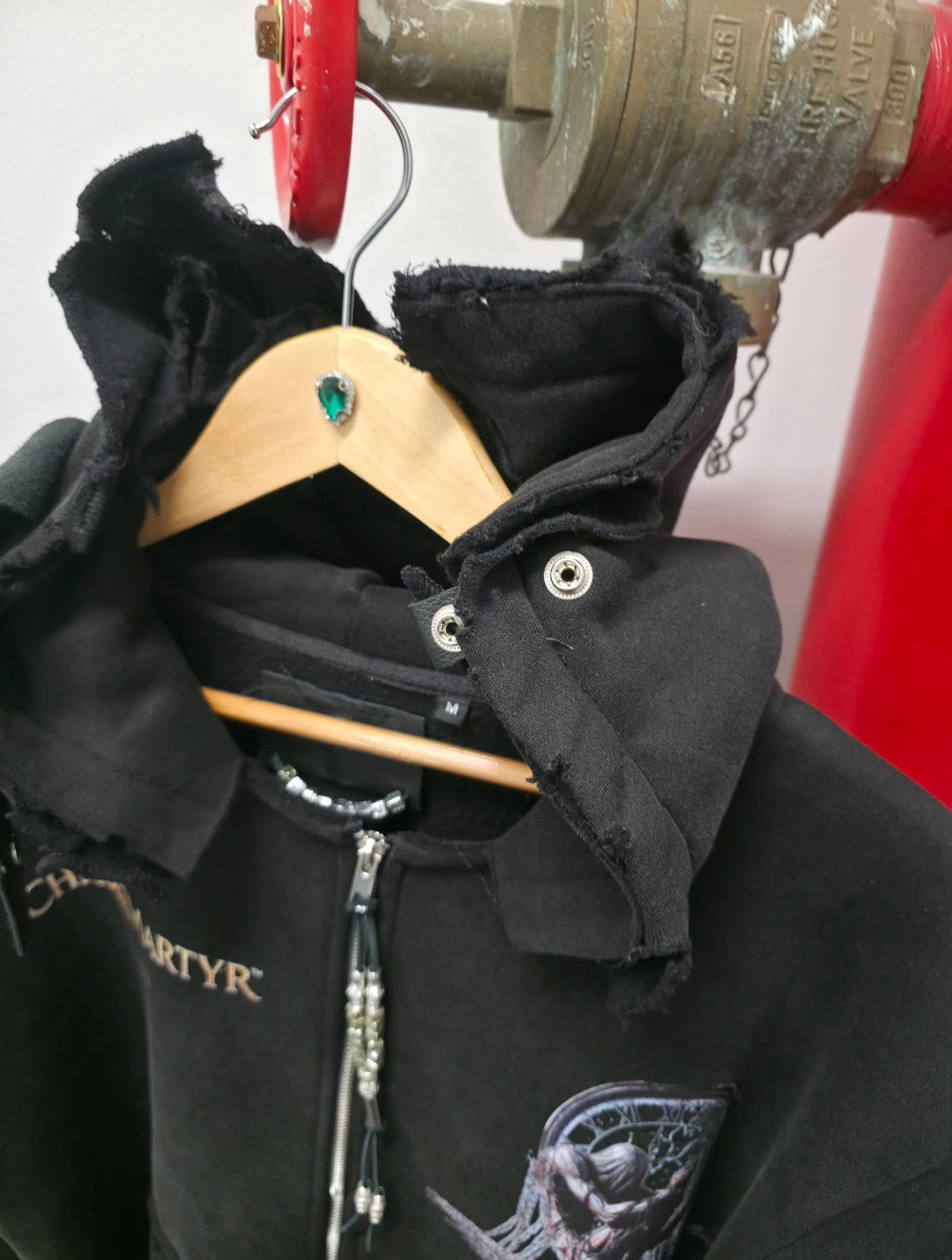 ChronoMartyr™ – LIMITED EDITION Hour of Reckoning Black Vintage Wash Zip Hoodie