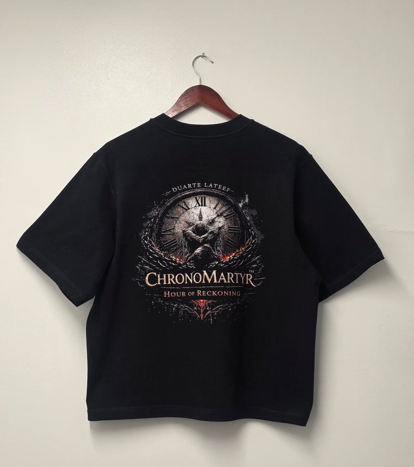 Duarte Lateef Limited Edition CHRONOMARTYR™ TEE
Hour of Reckoning — MMXXVI