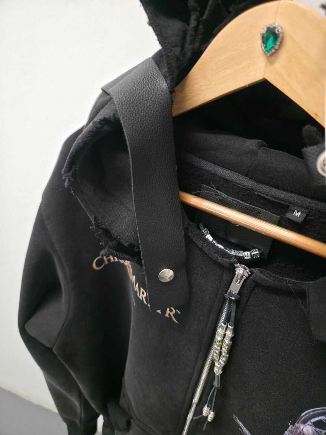ChronoMartyr™ – LIMITED EDITION Hour of Reckoning Black Vintage Wash Zip Hoodie
