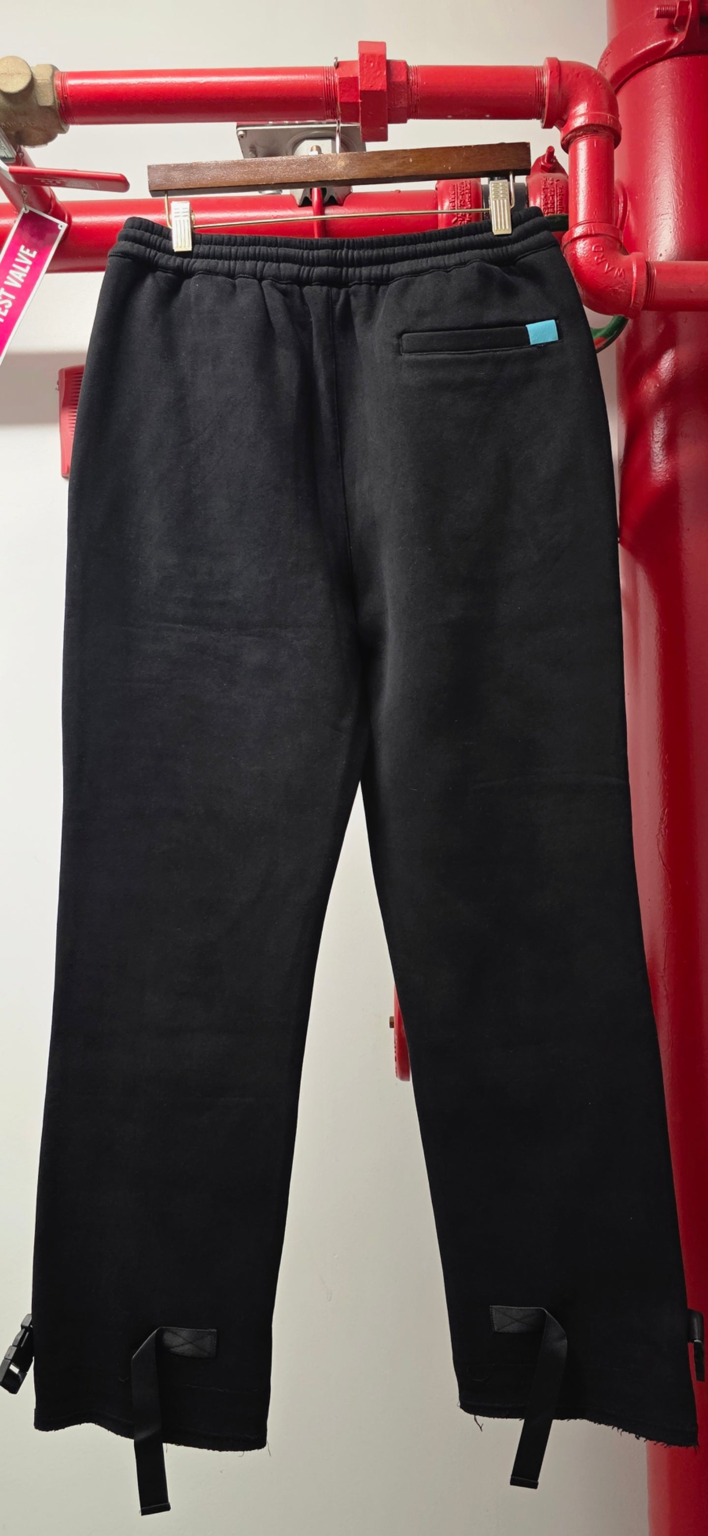 Distressed Black Utility Cargo  Sweatpants