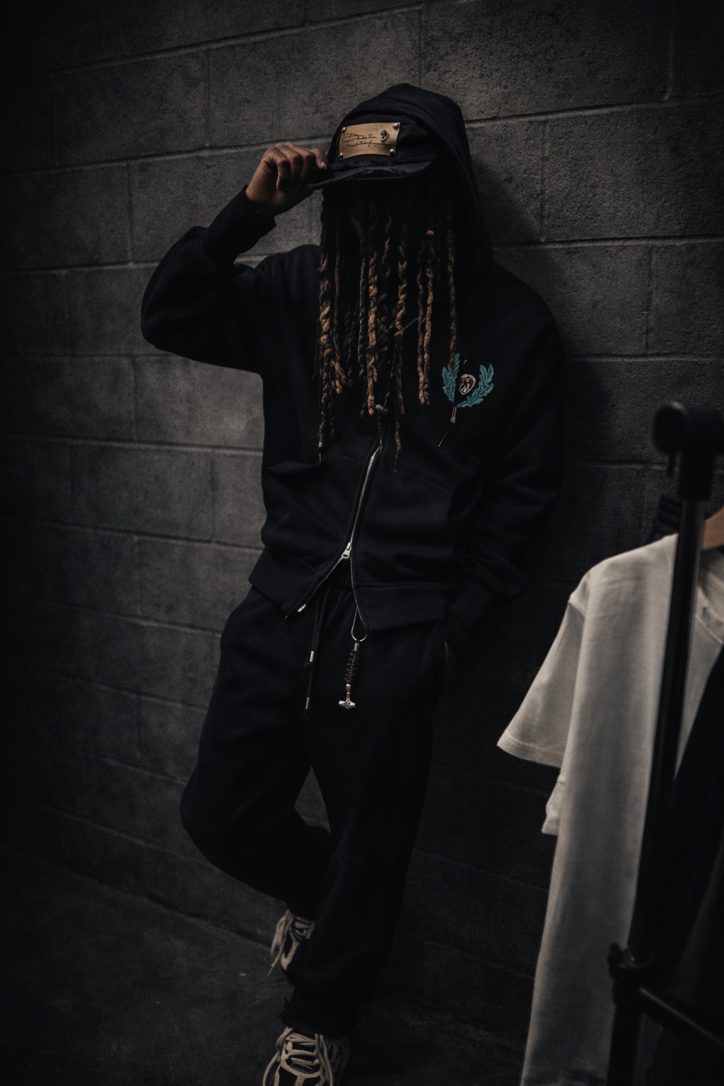 Distressed Black Zip Chaos Hoodie Limited Edition