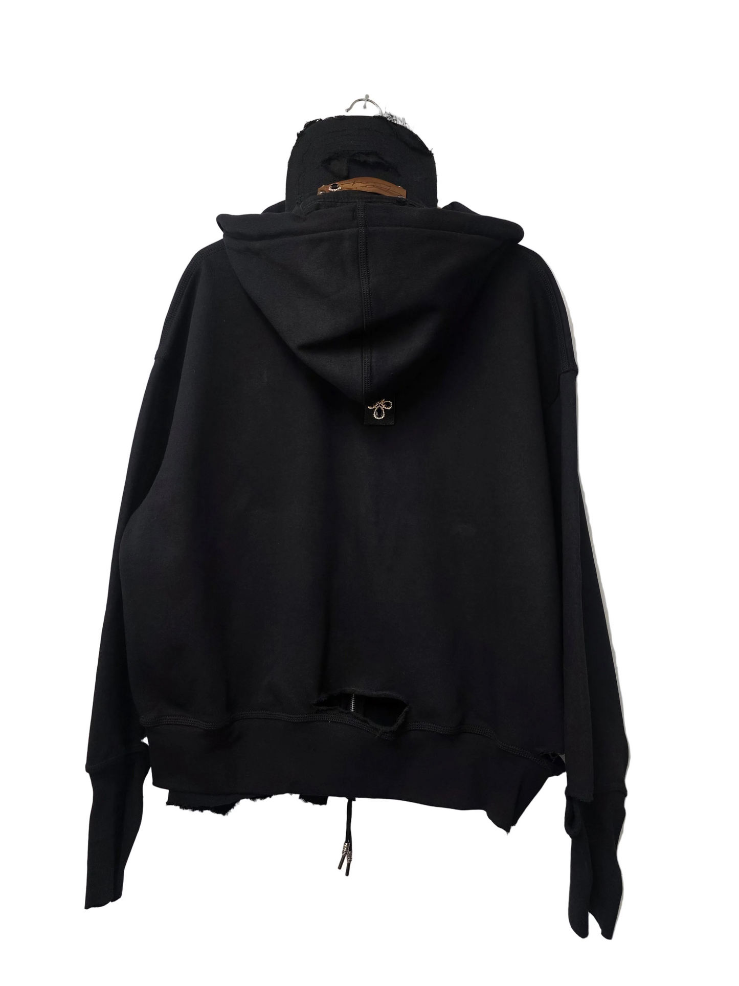 Distressed Black Zip Chaos Hoodie Limited Edition