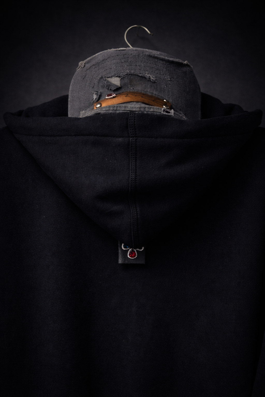 Distressed Black Zip Chaos Hoodie Limited Edition